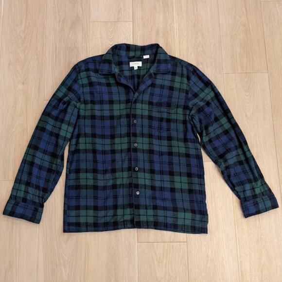 J Crew Flannel Pajamas Black Watch Tartan Navy/Green Men's Size M 100% Cotton - Picture 7 of 16